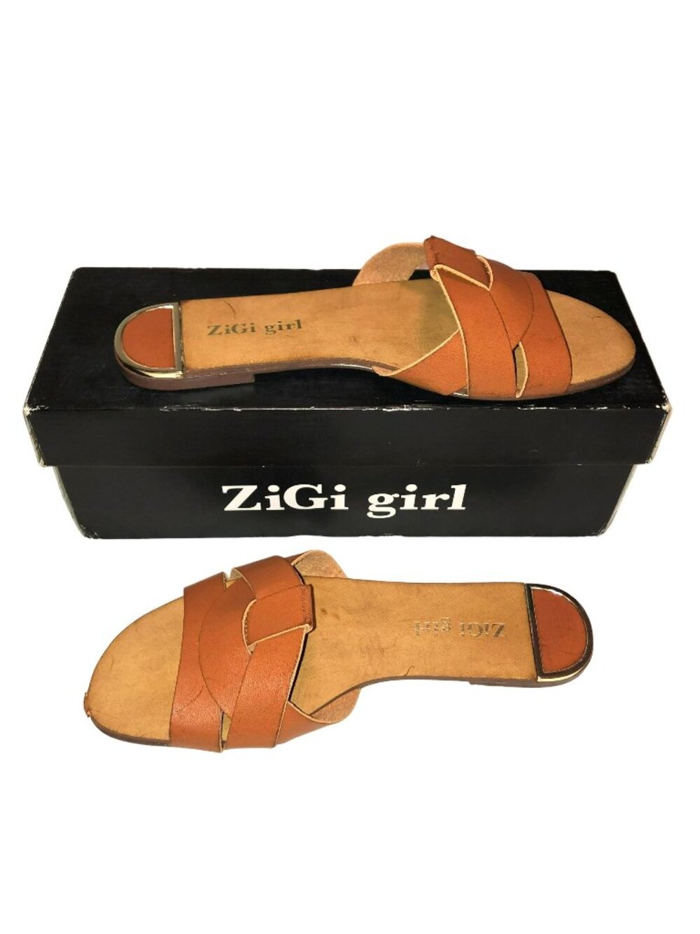 NIB Zigi Girl Brown Leather Sandals Sz 7M Wynona in Chestnut Brown Summer Boho